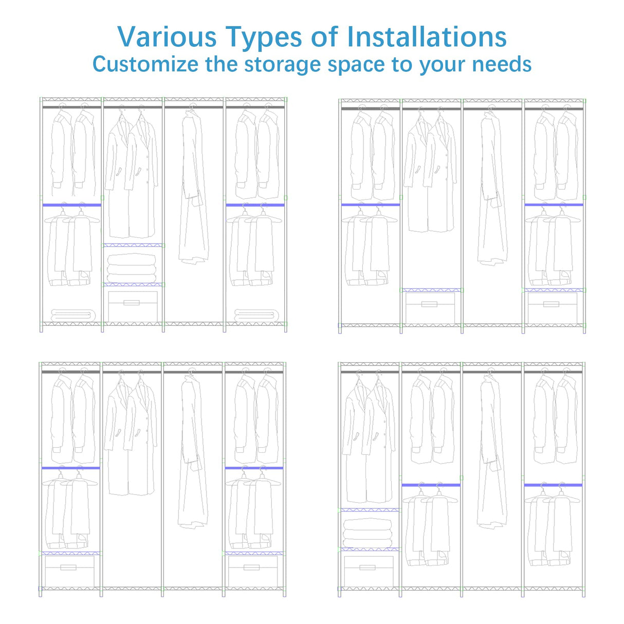 VIPEK V40L Clothes Rack with Dimmable LED Lights, 3000K Warm White, Heavy Duty Clothing Rack for Hanging Clothes Portable Closet Wardrobe Freestanding Closet Rack for Bedroom, Max Load 890lbs, Black VIPEK