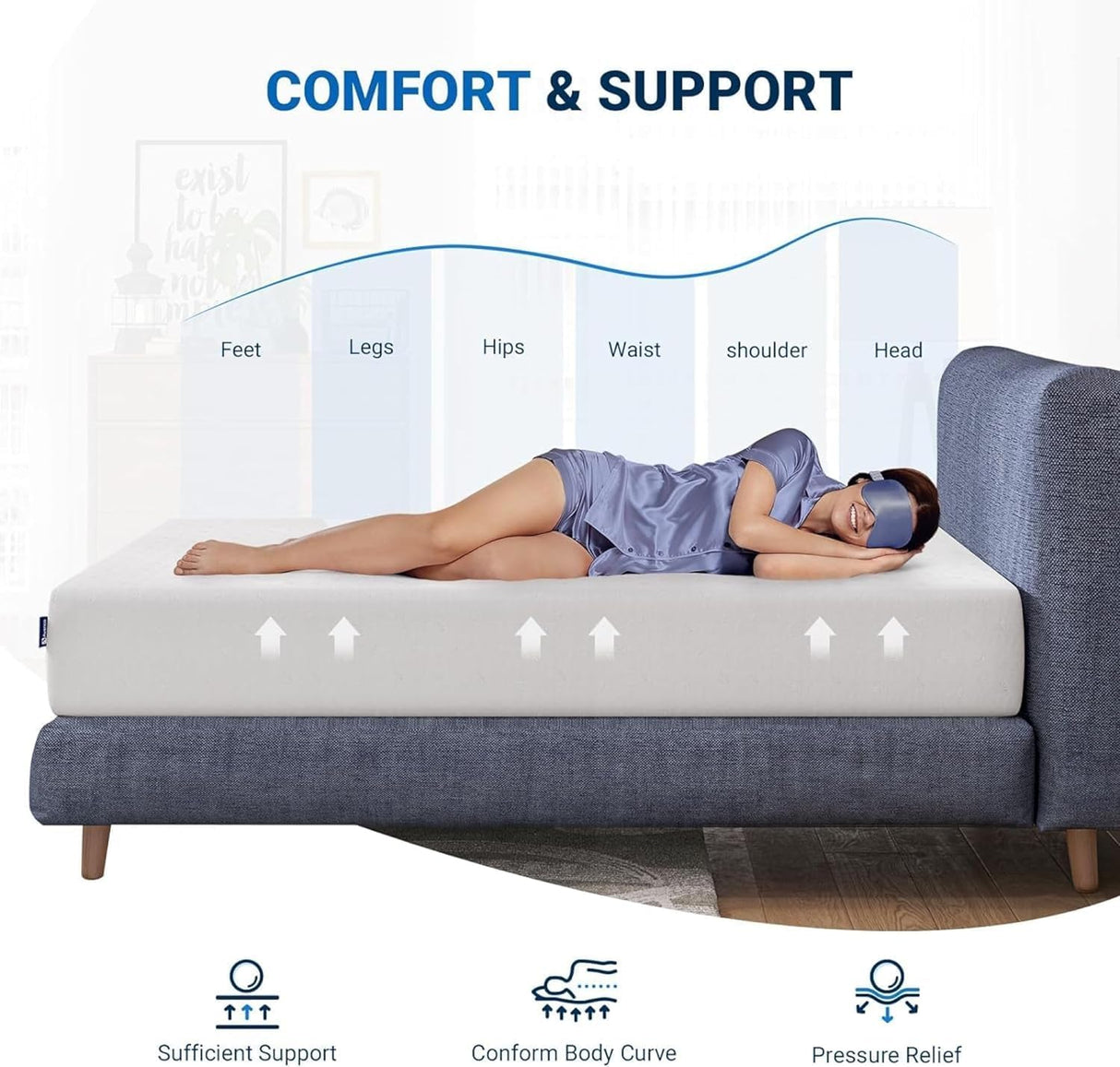 Avenco Queen Mattress, 12 Inch Queen Memory Foam Mattress in a Box for Refresh Sleep & Pressure Relief, CertiPUR-US Certified Medium Firm Queen Size Mattresses Avenco