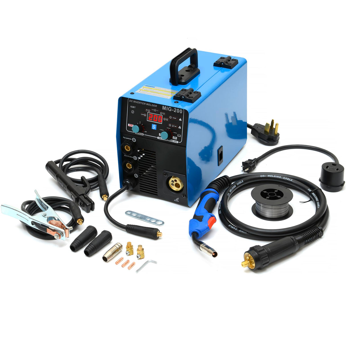 S7 Gas and Gasless 200A 110V/220V Multiprocess MIG Welder - 4-in-1 Welding Machine for Flux Cored, MIG, Lift TIG, and Stick ARC Welding Machine S7