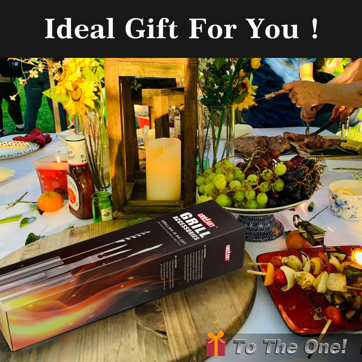 GRILLART Grill Tools Grill Utensils Set - 3PCS BBQ Tools, Stainless Barbeque Grill Accessories -Spatula/Tongs/Fork w/Insulated Glove, Ideal BBQ Set Grilling Tools for Outdoor Grill, Gifts for Men Dad GRILLART