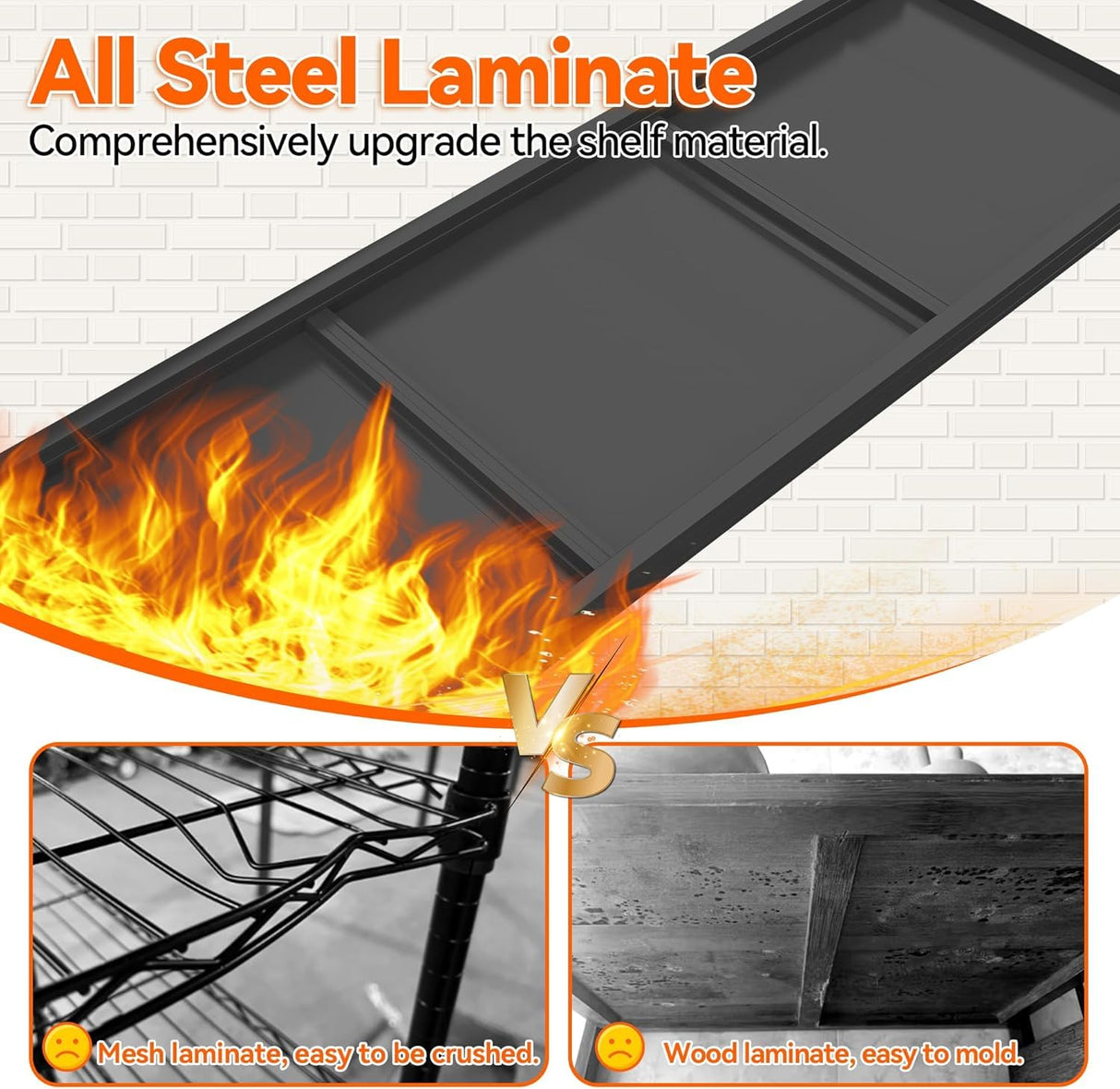 Notmise Metal Garage Shelving Unit, Heavy Duty 4-Tier Adjustable Storage Rack, Steel Shelving,2000 lbs Capacity, Industrial Shelves for Heavy Tools and Equipment (4-Tier 54" H x 40" W x 18" D) Notmise