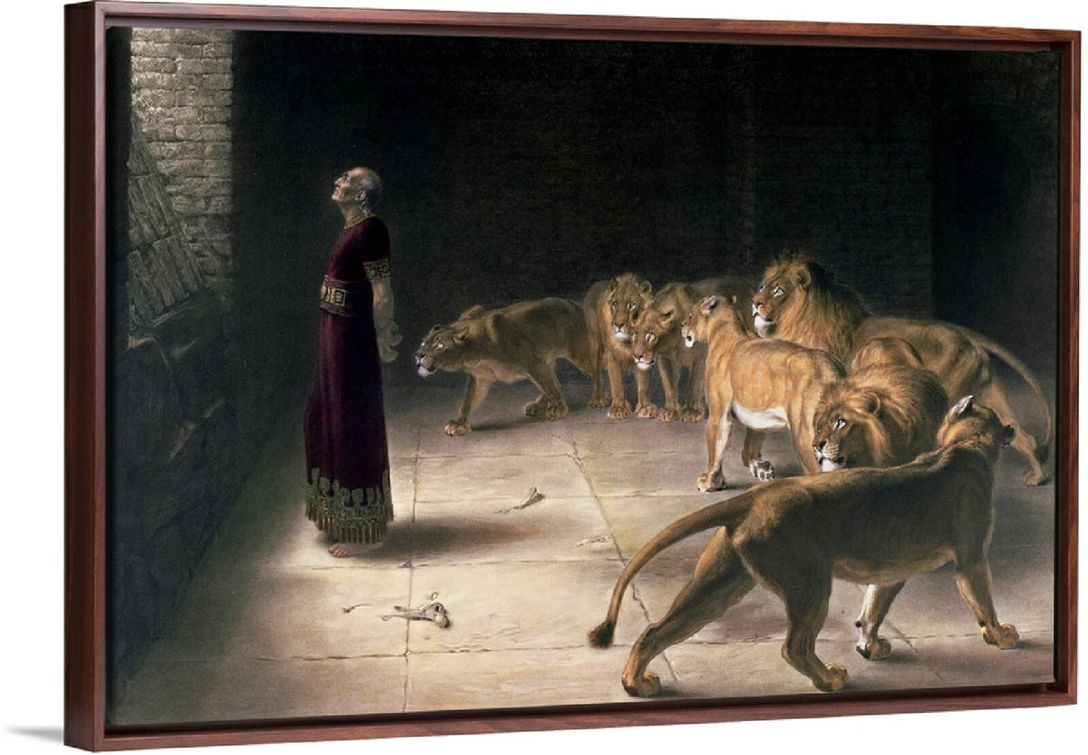 SYSMYXGS Easy Paint by Numbers Kits for Adults Beginner DIY Acrylic Painting with Paints Brushes on Oil CanvasHome Decor Gifts — Daniel in The Lions Den Mezzotint by Briton Riviere SYSMYXGS