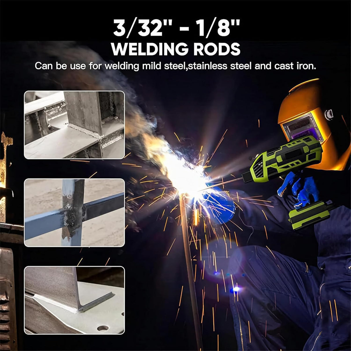 Saker Portable Welding Machine, 20-120A Upgraded 110V Handheld Welding Machine with IGBT Inverter 6 Variable Current, Portable Electric Welding Machine for 1/16″-1/8″ Welding Rods (Black) bokando