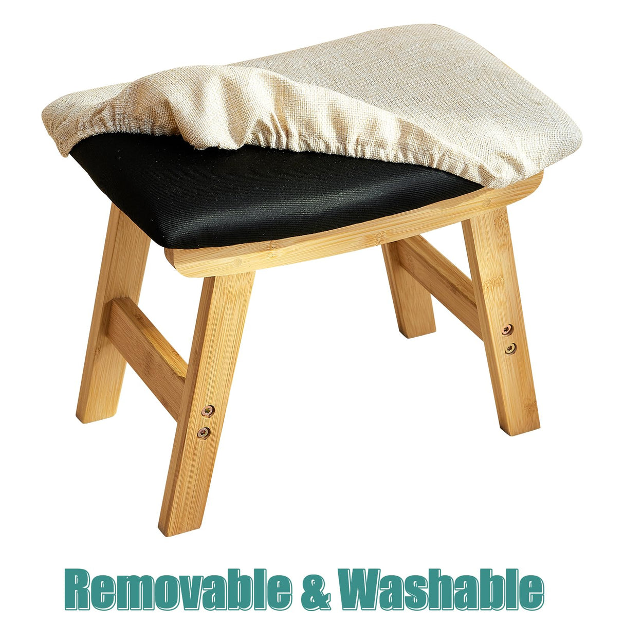 viewcare Foot Stools Ottoman, Small Foot Stool Ottoman, and Footstool, Wooden Foot Stool, Sofa Footrest Extra Seating for Living Room Entryway Office viewcare