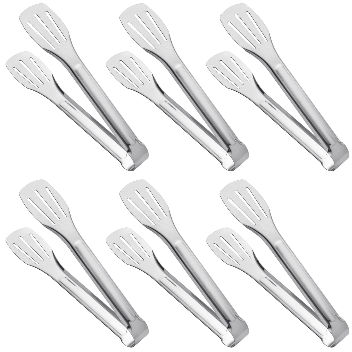 Serving Tongs Kitchen Tongs,Buffet Tongs, Stainless Steel Food Tong Serving Tong,small tongs 6 Pack (7 Inch) JXHAPY