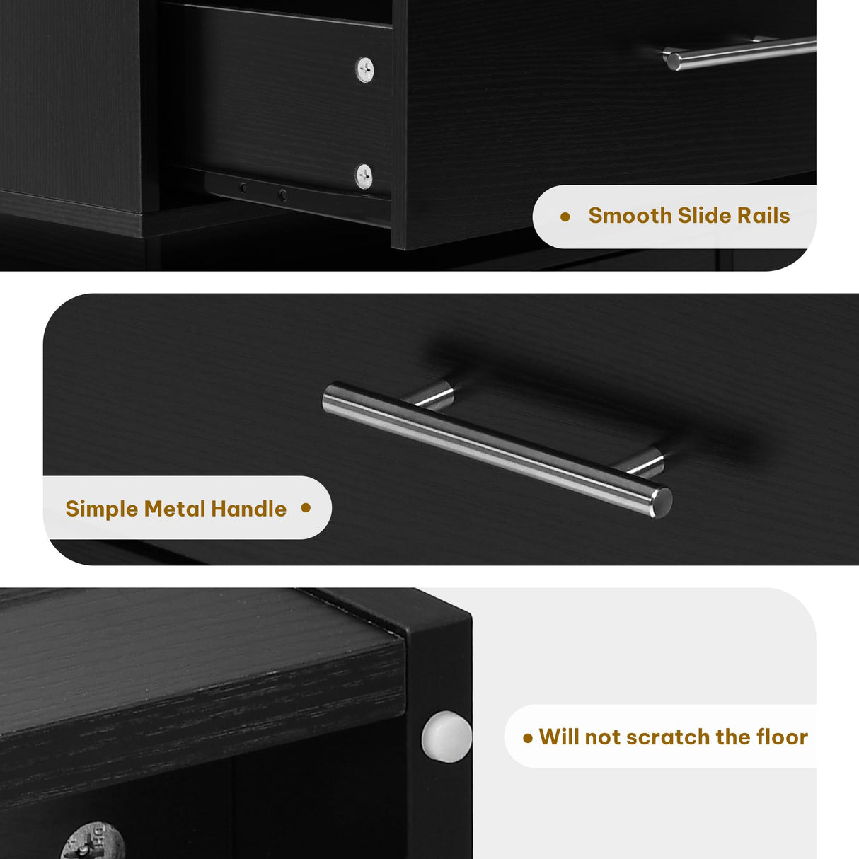 DWVO 6 Drawer Dresser with LED Light, Modern Dresser Chest of Drawers, Wide Drawer Organizer Cabinet with Top Storage Shelf, Black DWVO