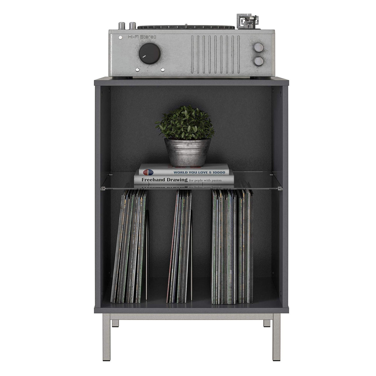 Ameriwood Home Lumina Turntable Stand (Graphite Grey) Ameriwood Home