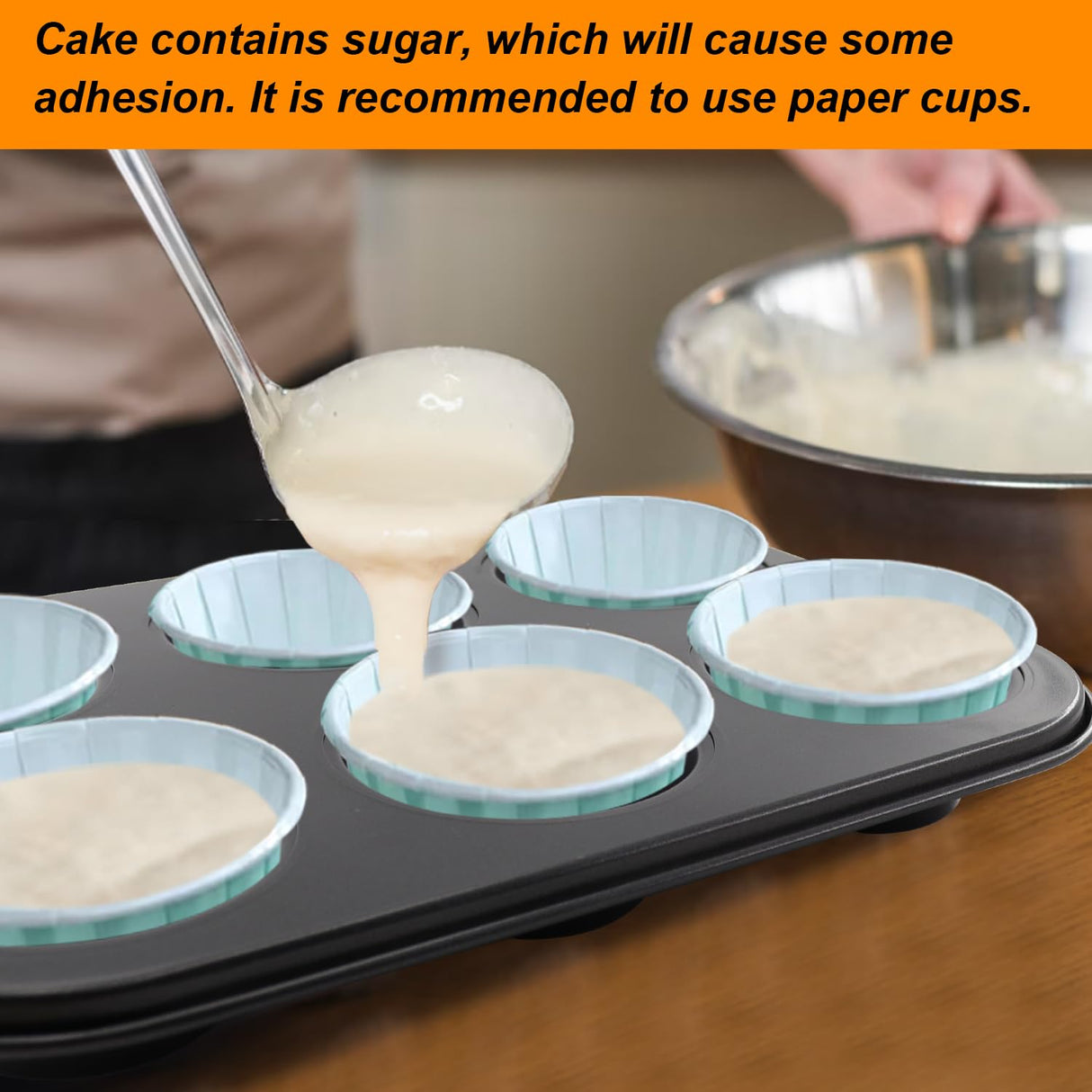 DRAONGYE 2 Packs Round Muffin Baking Pan, Premium Steel Muffin Pan for Baking, Cupcake Tin Cheesecake Pans, Bakeware Muffin Top Pan (6 Cups,Black) DRAONGYE