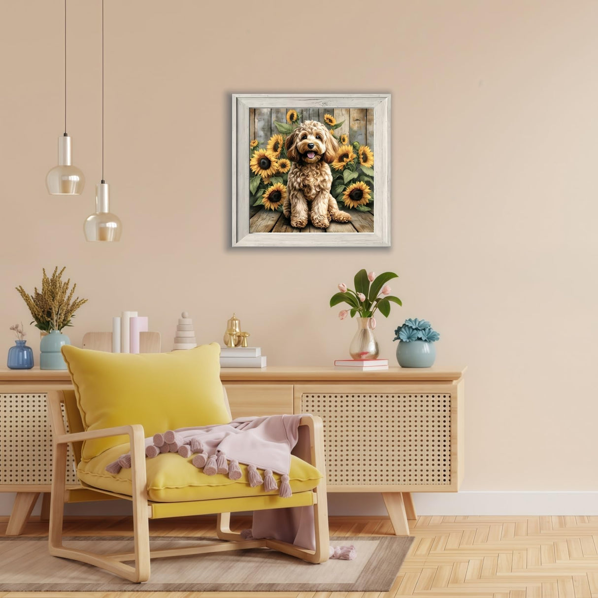 5D Diamond Art Kits for Adults,Dog Special Shape Diamond Painting Kits for Beginners,Sunflower DIY Crystal Paint by Diamonds Dots Gem Art Craft for Home Decor 11.8x11.8 Inch Acelii