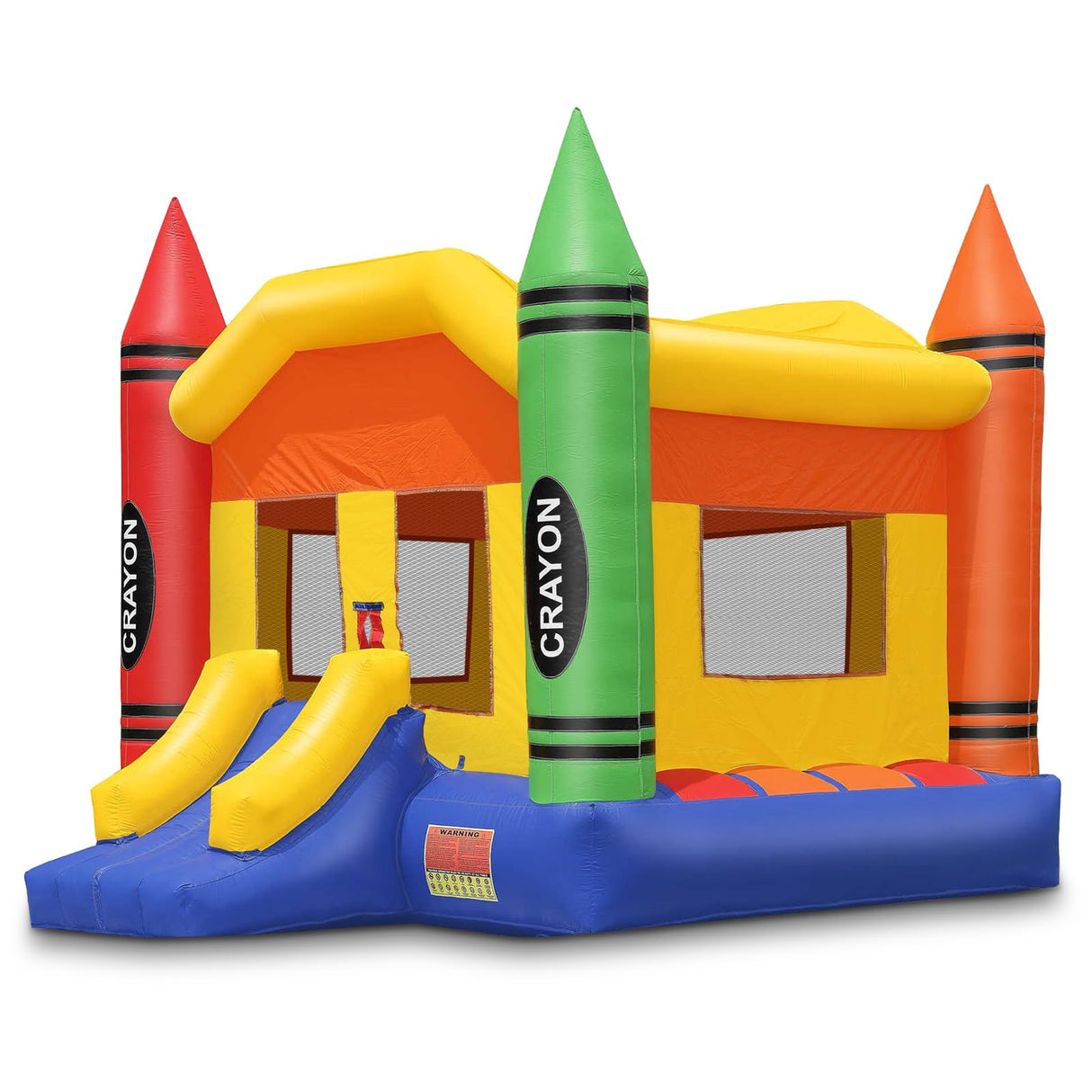 Cloud 9 Commercial Grade Crayon Castle Bounce House with Built-in Roof and Emergency Escape Hatch for Safety - 100% PVC 17' x 13' Bouncer - Inflatable Only Cloud 9