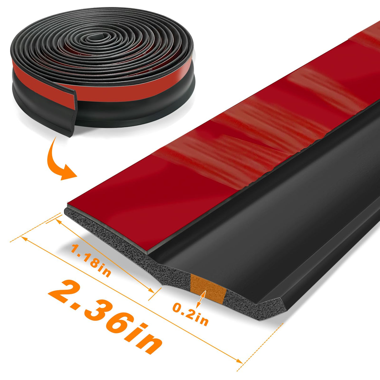 Universal Garage Door Threshold Seals Bottom Rubber Replacement, weatherproofing Garage Door Weather Stripping with Nails (20ft) Manguo Q