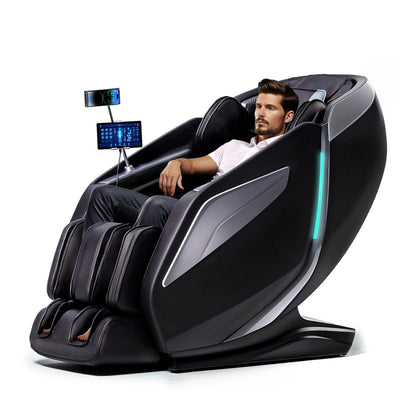 HealthRelife 4D Massage Chair Full Body Zero Gravity Recliner - 55“ SL-Track,15 Auto Modes,11 Massage Technique,40 Airbags Massage,with Yoga Stretch,APP Control,Shiatsu Foot Massage(Black)