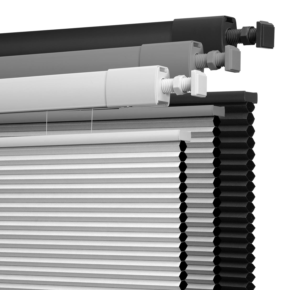 Boolegon No Drill No Tools Cellular Shades Top Down Bottom Up Honeycomb Blinds Blackout Cordless Window Blinds Easy to Install Cellular Shade for Windows,Blackout-White,Custom Size Boolegon