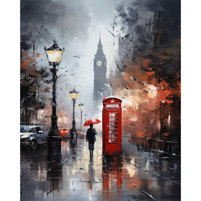 Paint by Numbers Kit for Adults Beginner, London City View Street Scenery Adult Paint by Number Kits on Canvas without Frame, Big Ben Acrylic Oil Paint by Numbers for Home Decor Gift 16” W x 20”L