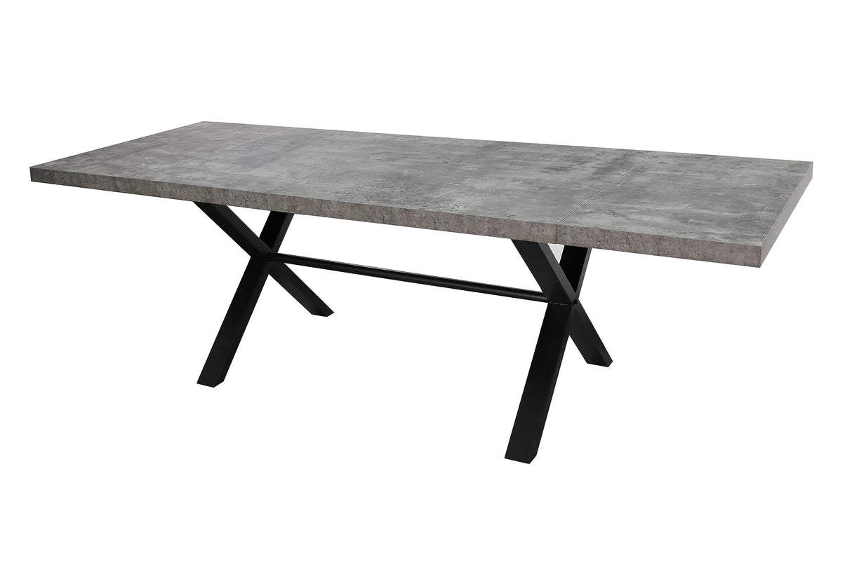 Acanva Expandable Dining Table for 6-8 Seat, Modern Rectangle Design with Extension Leaf for Kitchen Restaurant, Thicker Top and Carbon Steel Pedestal, 74.9''(+40)Wx37''Dx30''H, Dark Grey Acanva