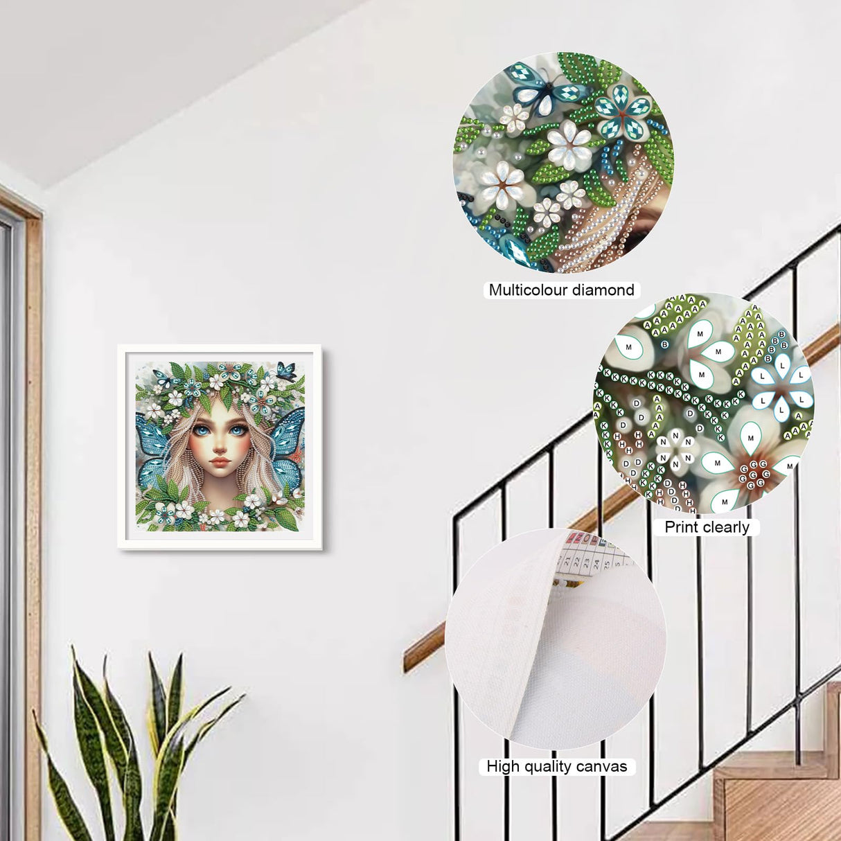 AiYuanzsh Diamond Art Painting Kits for Adults Pretty Princess Butterfly Fairy, 5D Special Shape Diamond Painting Kit, Unique Diamond Art for Beginners DIY Craft Wall Décor Gift 12×12 Inch AiYuanzsh