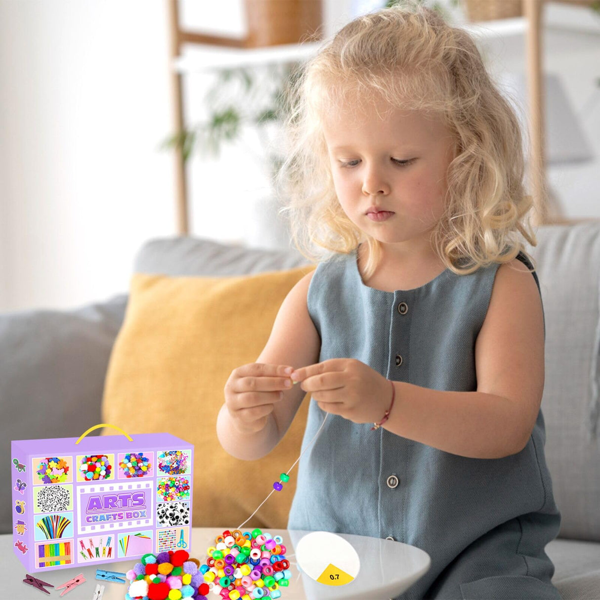 Arts and Crafts Supplies for Kids - 2000Pc Craft Kit with Pipe Cleaners DIY Craft Kit for Kids Art School Supply Materials Set All in Crafting Box Toys Gifts for Girls Boys Age 4 5 6 7 8 9 10 11 & 12 ZEIZHUBN