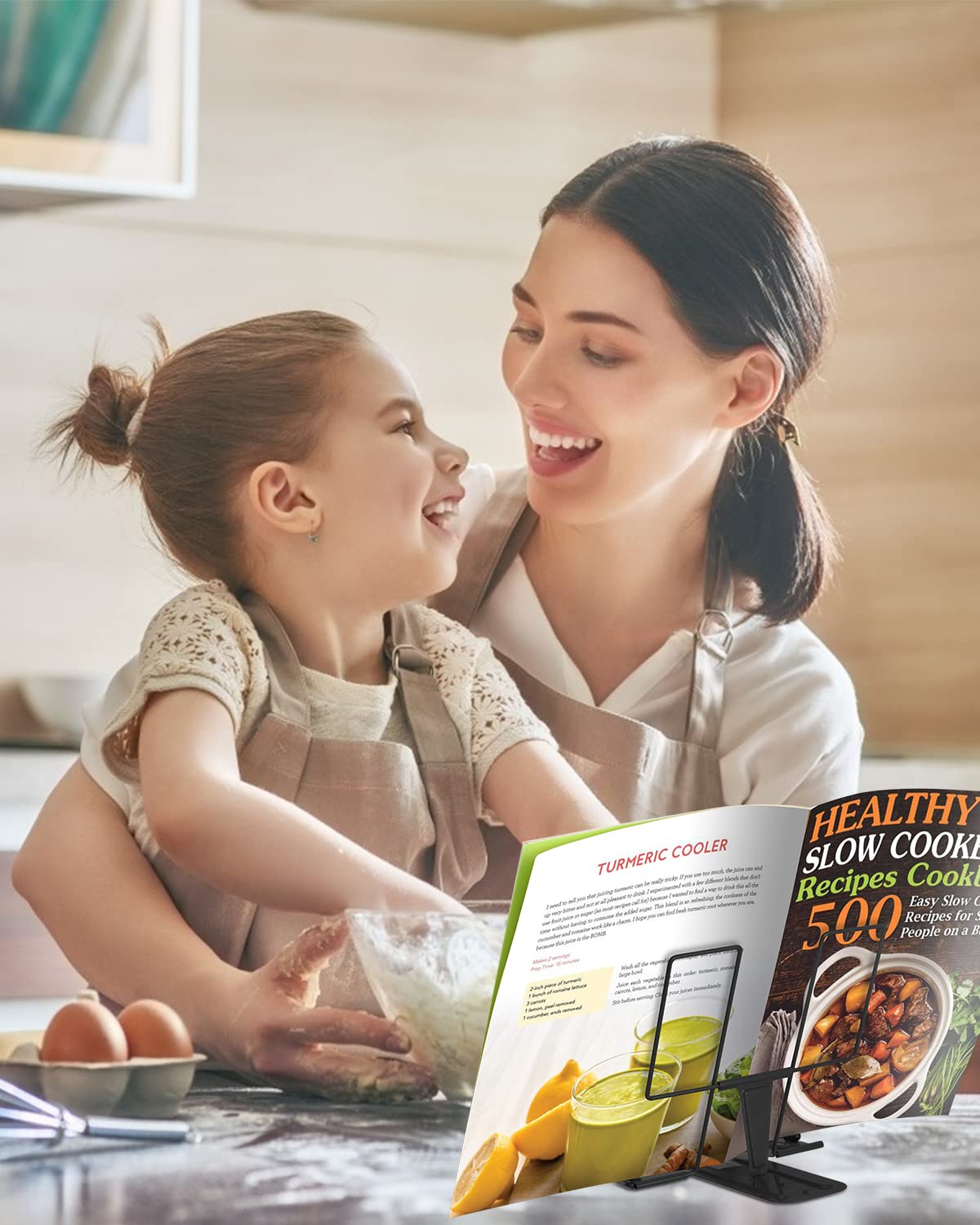 MSDADA Metal Book Stand for Desk, Adjustable Reading Rest Book Holder, Portable Cookbook Documents Holder, Sturdy Typing Stand for Recipes Textbooks Tablet Music Books with Page Clips (Black) MSDADA