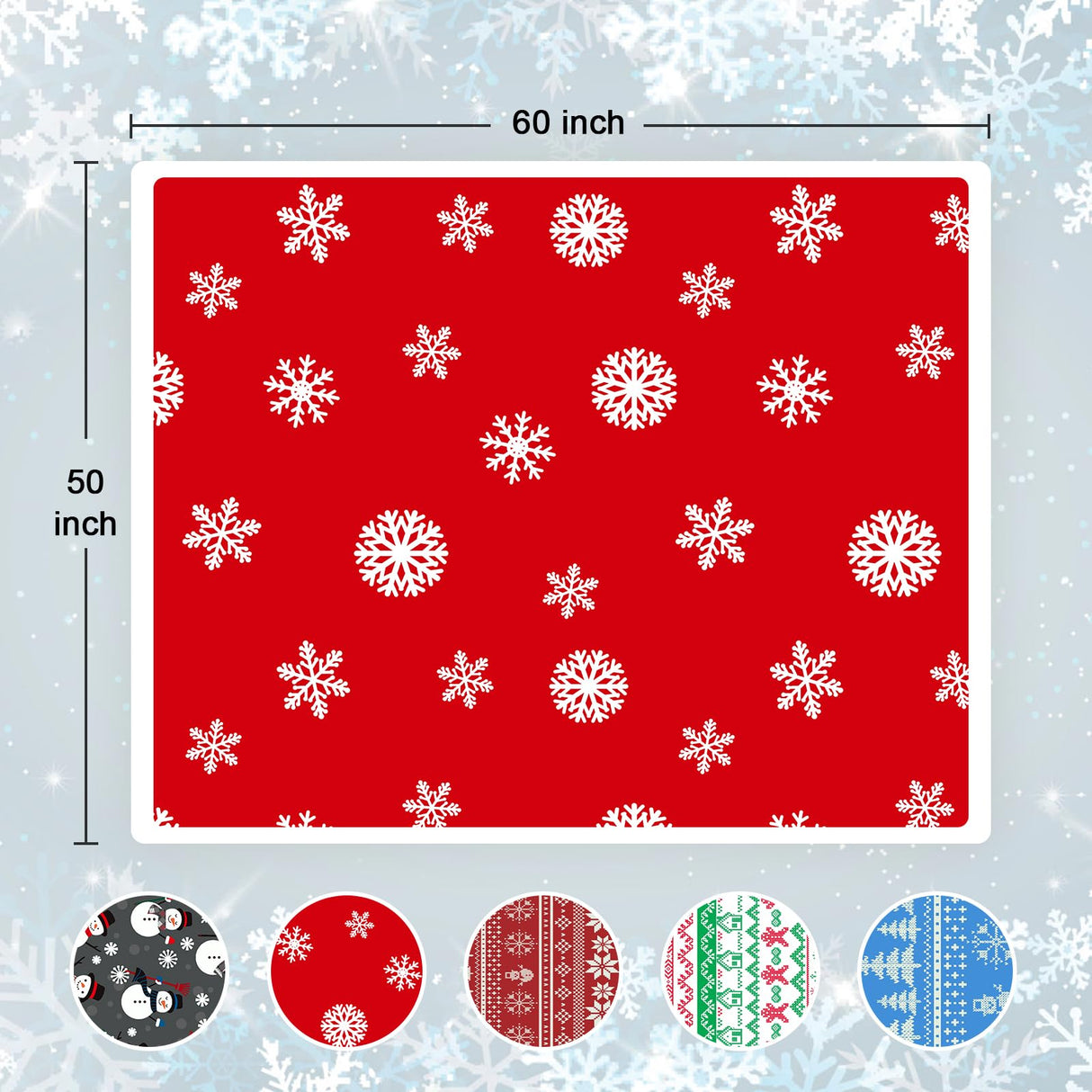 Touchat Red Sherpa Christmas Throw Blanket, Fuzzy Fluffy Soft Cozy Blanket, Fleece Flannel Plush Microfiber Blanket for Couch Bed Sofa (50" X 60",Red Snowflake) Touchat