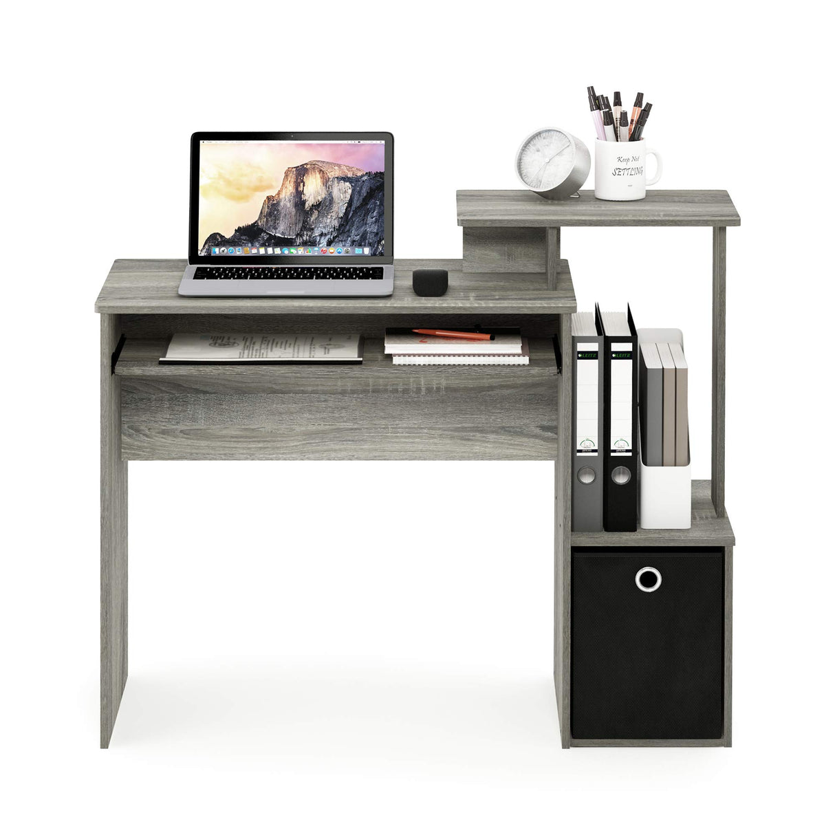 Furinno Econ Multipurpose Home Office Computer Writing Desk, French Oak Grey Furinno
