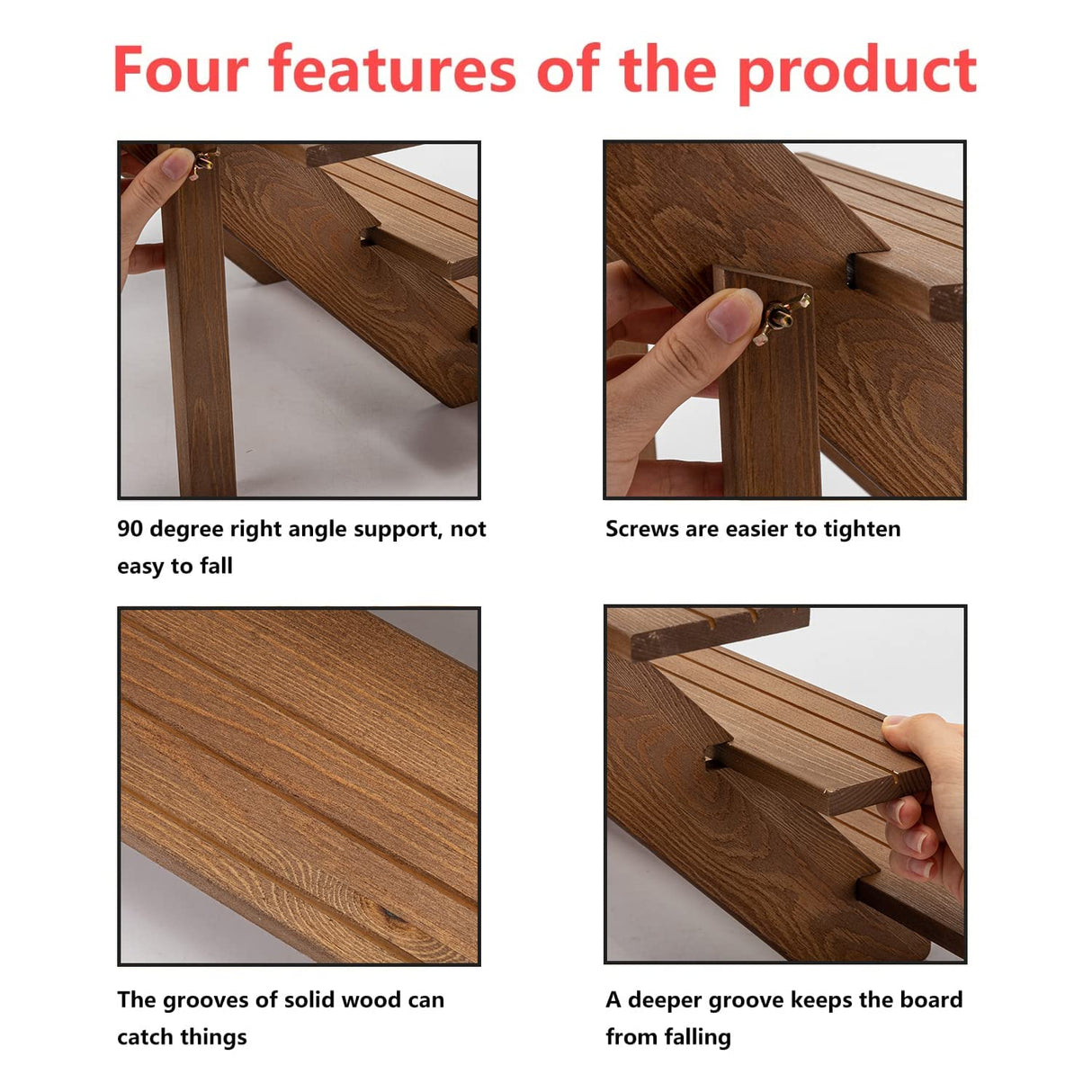 TOUNALKER 2 Packs Wood Display Stand, 4-Step Tiered Upgraded Wooden Retail Rustic Risers Display Shelf Organizer, Tabletop Vendor Display Shelves Rack for Collectibles Pop Figures Perfumes Desserts TOUNALKER