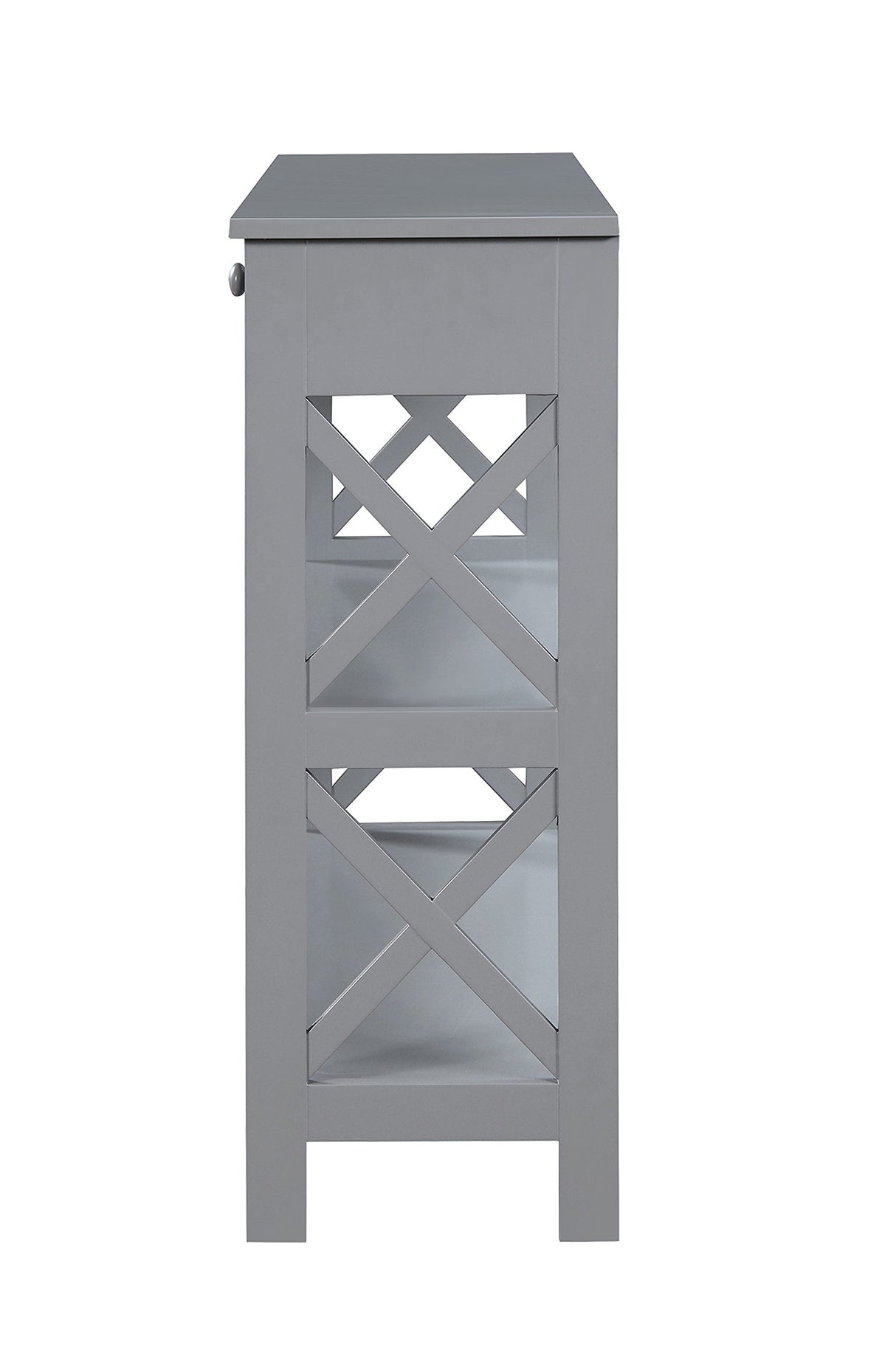 Convenience Concepts Oxford 1-Drawer Console Table 39.5" - Sofa Table with Storage Shelf, Transitional Entryway Hall Table for Living Room, Kitchen, Bedroom, Gray Convenience Concepts