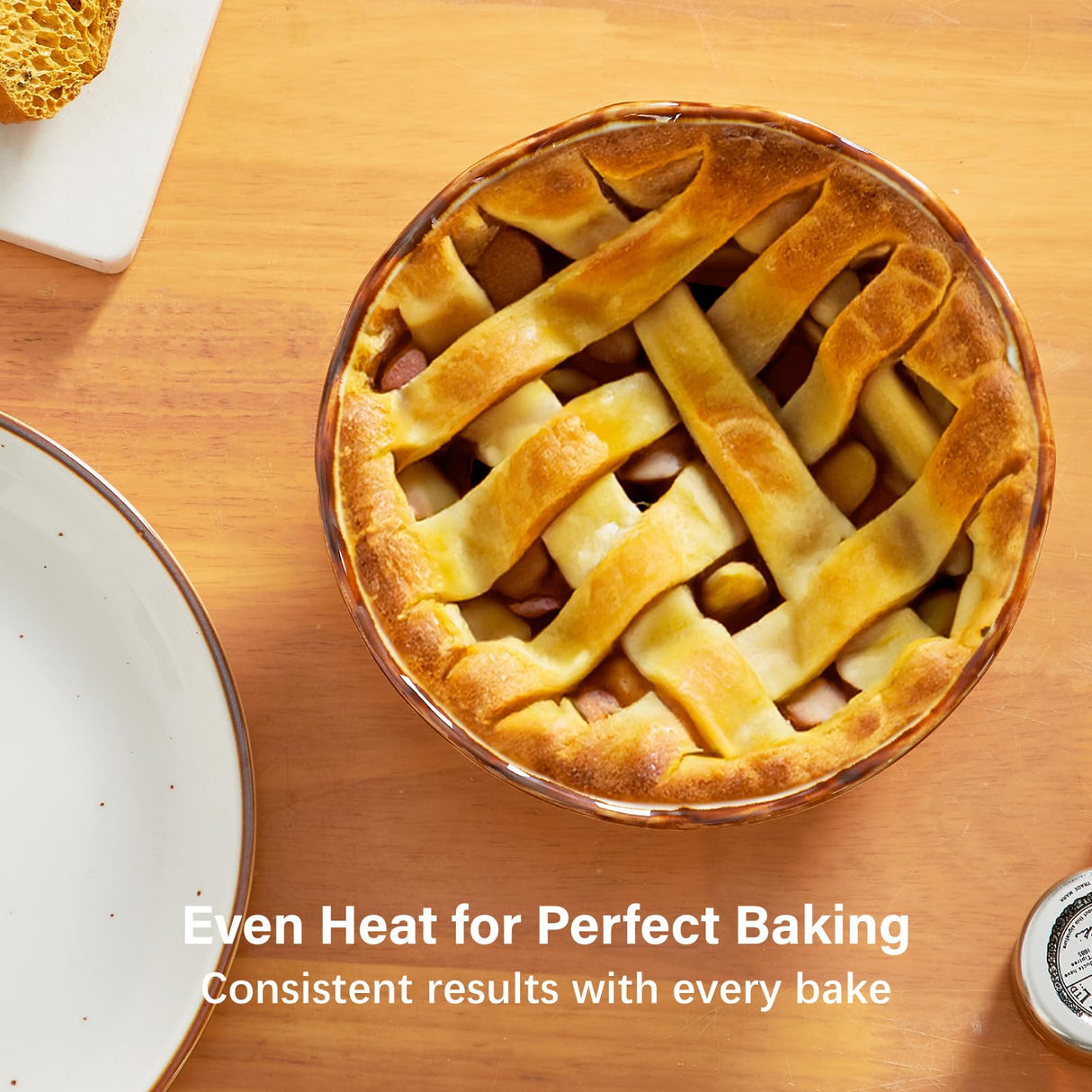 ONEMORE Mini Pie Pans, 6.8 inch Ceramic Pie Pans for Baking Nonstick Small Pie Pans Deep Dish Pie Plates Mini Tart Pans, Ideal for Chicken Pot Pie & Desserts, Individual Pot Pie Baking Dishes Set of 4 ONEMORE