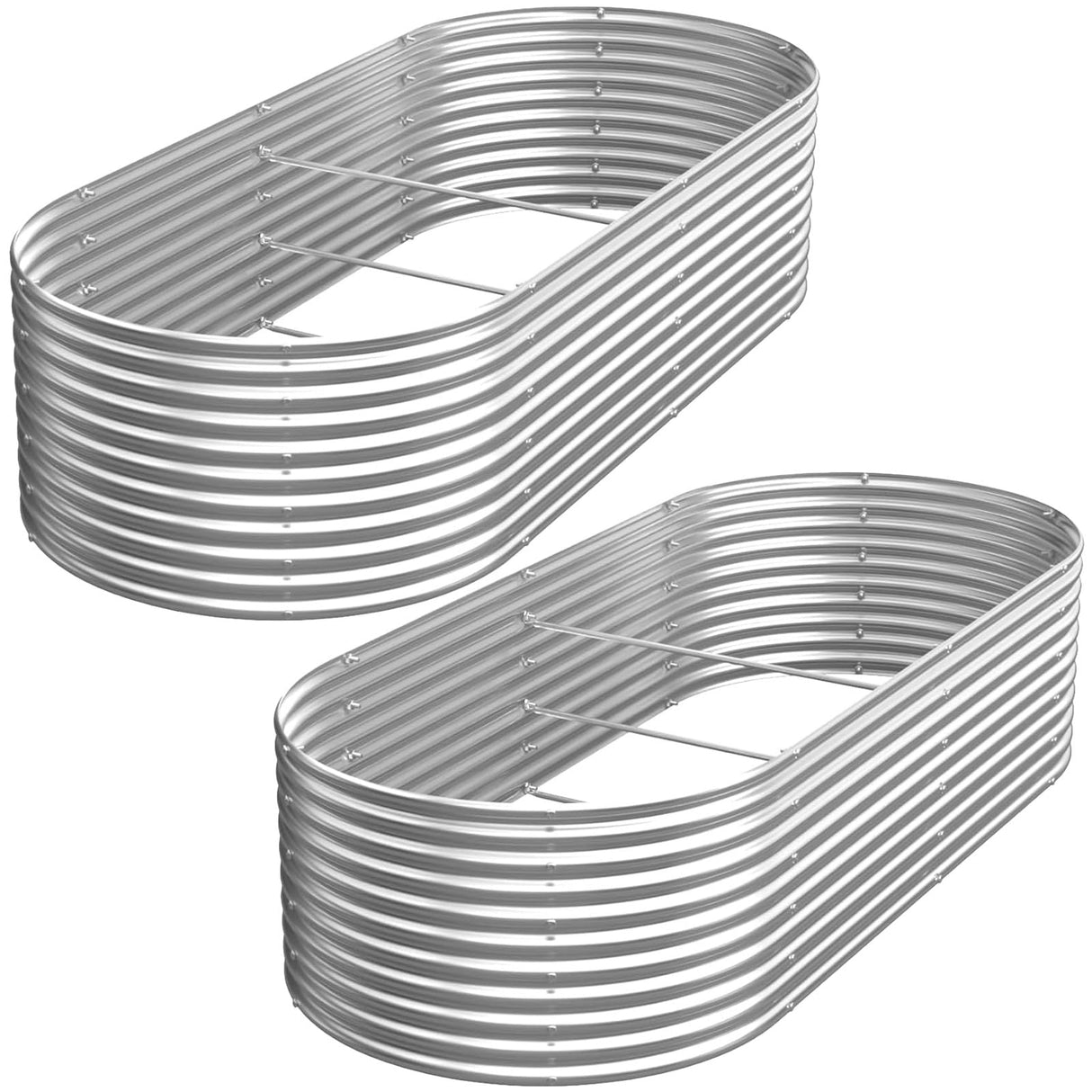 FRIZIONE 2pcs Tall 6x3ft Galvanized Raised Garden Bed Outdoor,Steel Garden Bed for Vegetables,Above Ground Garden Box for Flower,Metal Raised Beds for Gardening FRIZIONE