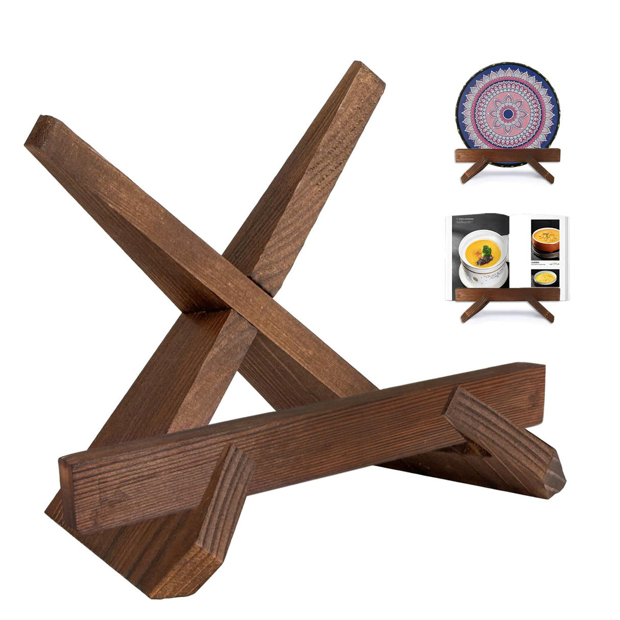 Cookbook Stand, Stylish Recipe Book Holder, Wooden Cookbook Holder, Multifunctional Photo Picture Frame Display Stand Cook Book Holder Stand for Home Kitchen Counter Tabletop Decor Openfly