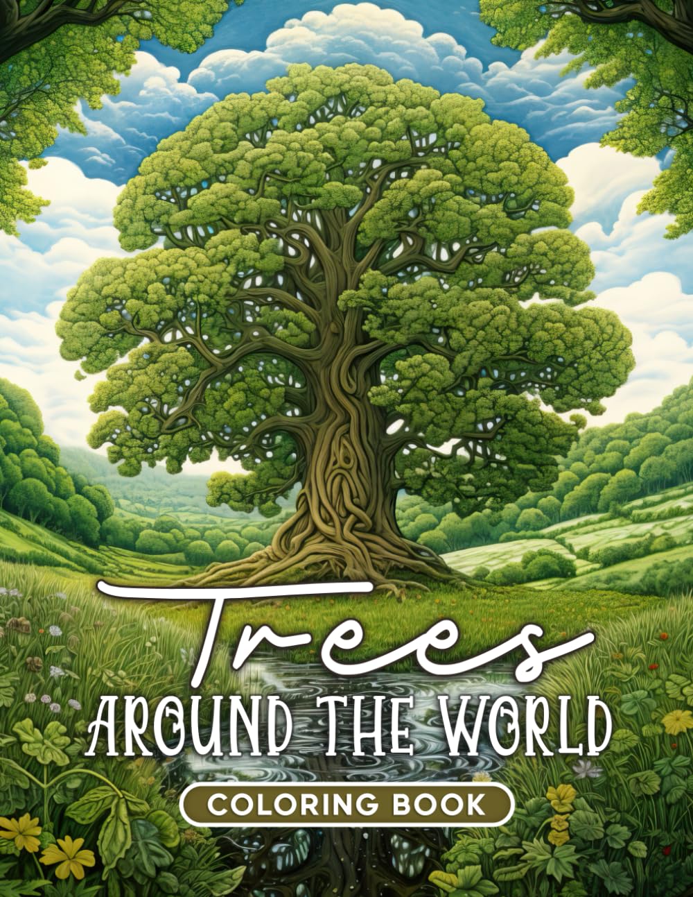 Trees Around The World Coloring Book: Explore 50 Grayscale Illustrations, Capturing the Global Beauty of Trees in Various Landscapes WoodArtSupply