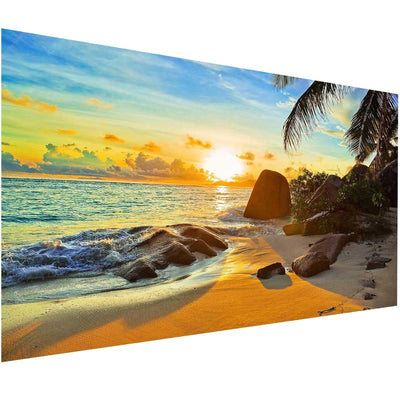 Diamond Painting Kits for Adults,Large Sunset Ocean Beach Diamond Art Painting for Beginners, Diamond Round 5D Full Drill Paint with Diamonds Pictures Gem Art Painting Kits DIY Crafts Kits 28X16in