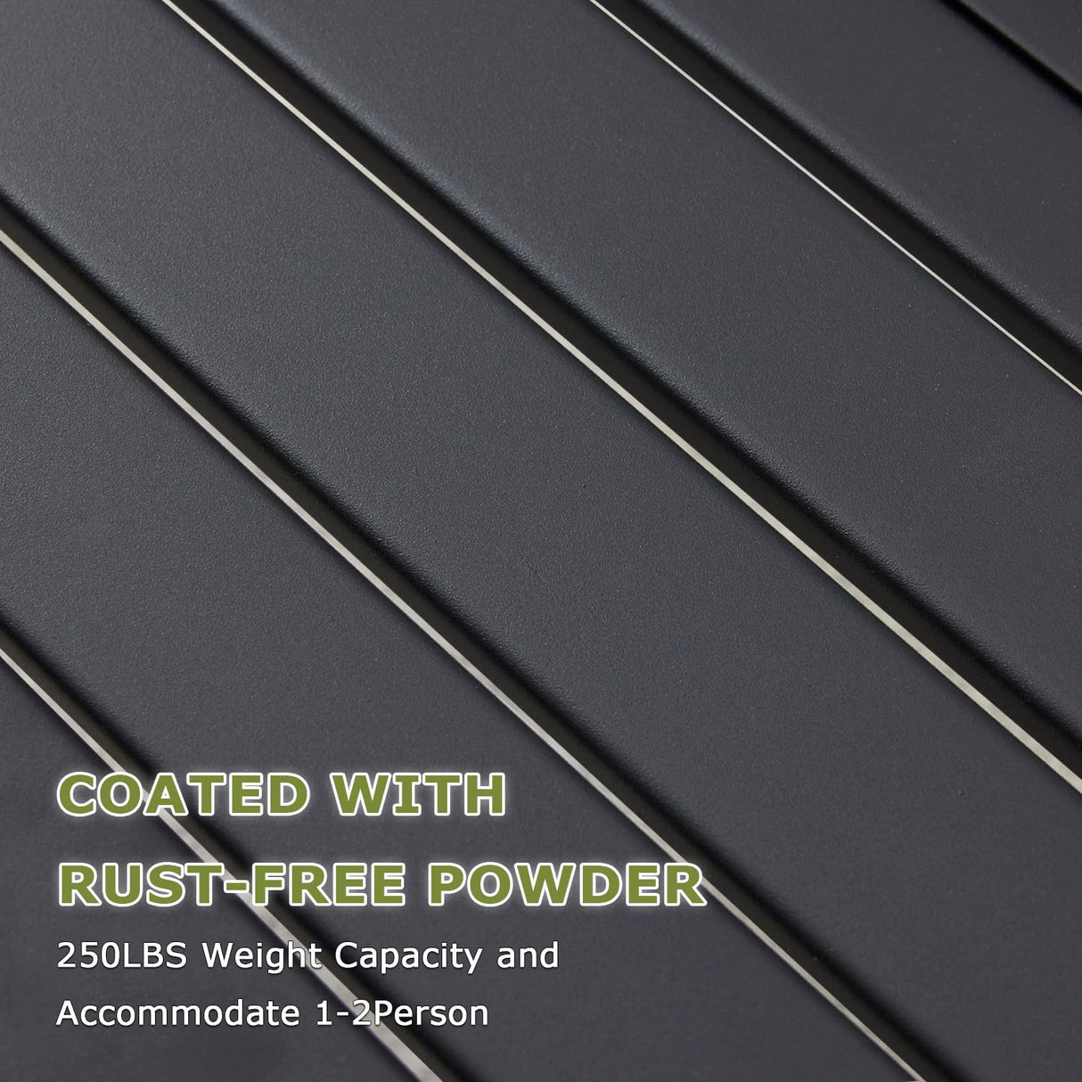 Hanamako Outdoor Metal Backless Bench Weatherproof Patio Bench with Slatted Seat, All-Weather Garden Bench for Porch, Patio, Lawn and Backyard, Black Hanamako