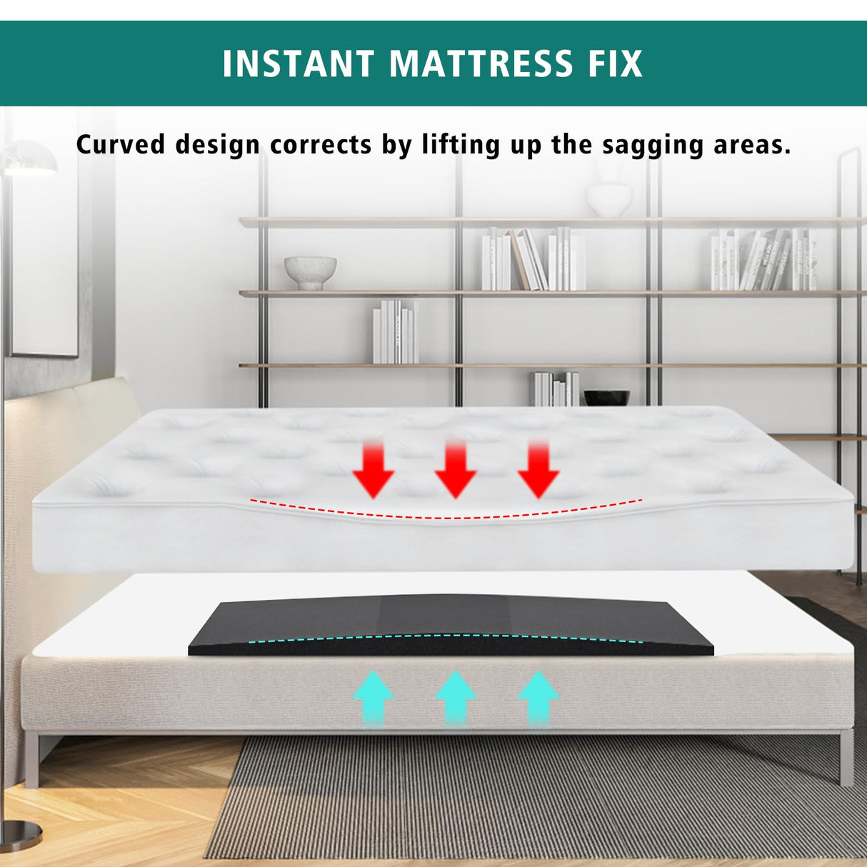 TANYOO Sagging Mattress Support Fix Sinking Beds High Density Foam Insert Pad for Sagging Bed Repair and Extends Life 47 x 25 x 2 Inches Pack of 1 TANYOO