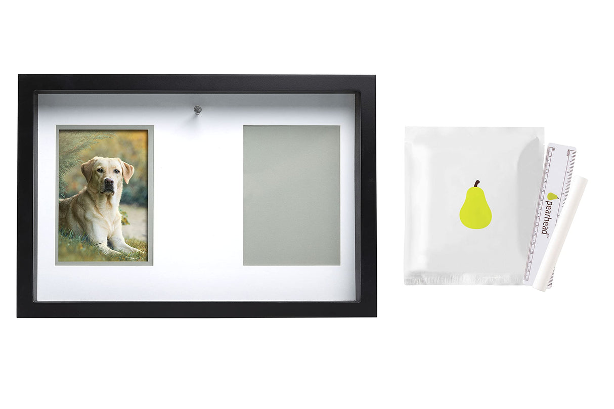 Pearhead Pawprints Collar Frame, Pet Keepsake Photo Frame, Clay Pawprint and Collar Frame, Pet Memorial Picture Frame Pearhead