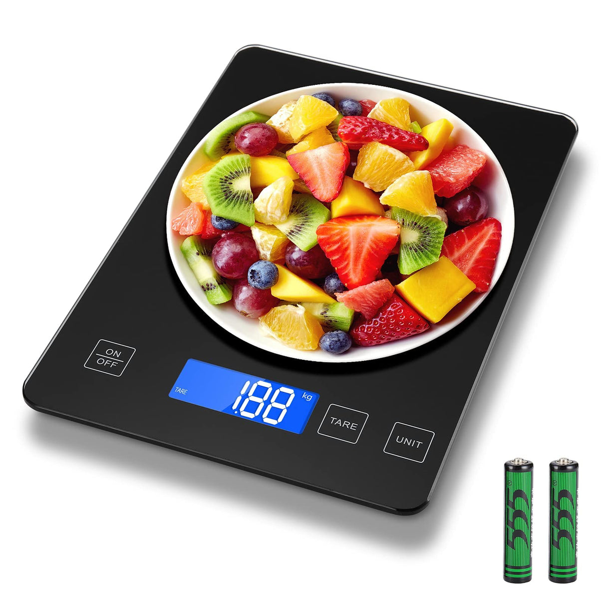 Large Digital Kitchen Scale, Drcowu 15kg Food Kitchen Scales for Baking, Cooking, Keto and Meal Prep, Food Weight Scale with 1g Accuracy and LCD Display, Easy to Read, Grams and Oz (Black) Drcowu