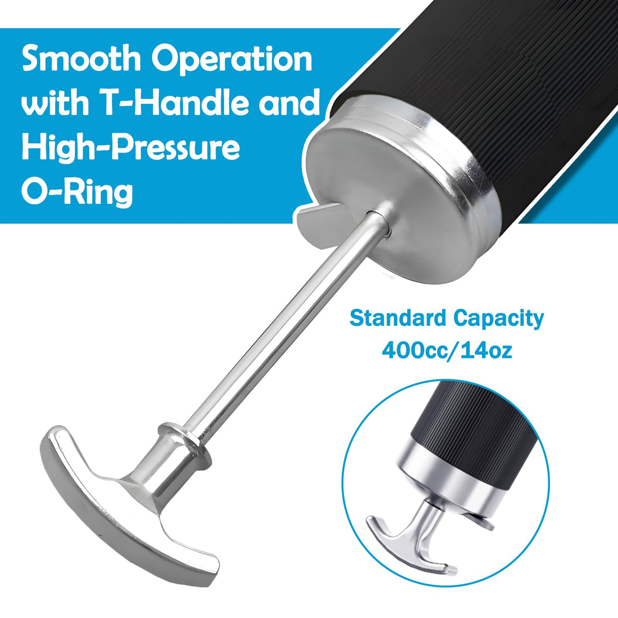 GATTLELIC Heavy Duty Grease Gun Kit, 8000 PSI Professional Pistol Grip 14 oz Load with 12" Flex Hose, Locking Coupler, Extension Pipe, and Sharp Nozzle GATTLELIC