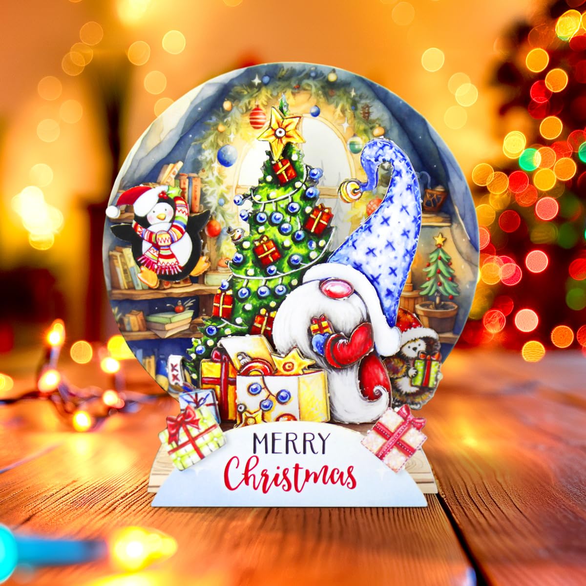 Katy Sue Christmas Gnomes Die Cut Pop Up Card Making Kit for Adults. Makes 12 Cards & Contains Gnome Die Cut Decoupage Paper Sheets, Supports, Envelopes, & Foam Pads For Christmas Card Making Supplies Katy Sue