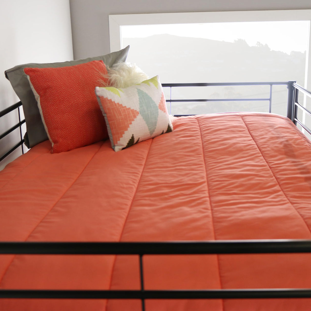 Walker Edison Timothee Urban Industrial Metal Double over Loft Bunk Bed, Full Loft, Black Walker Edison