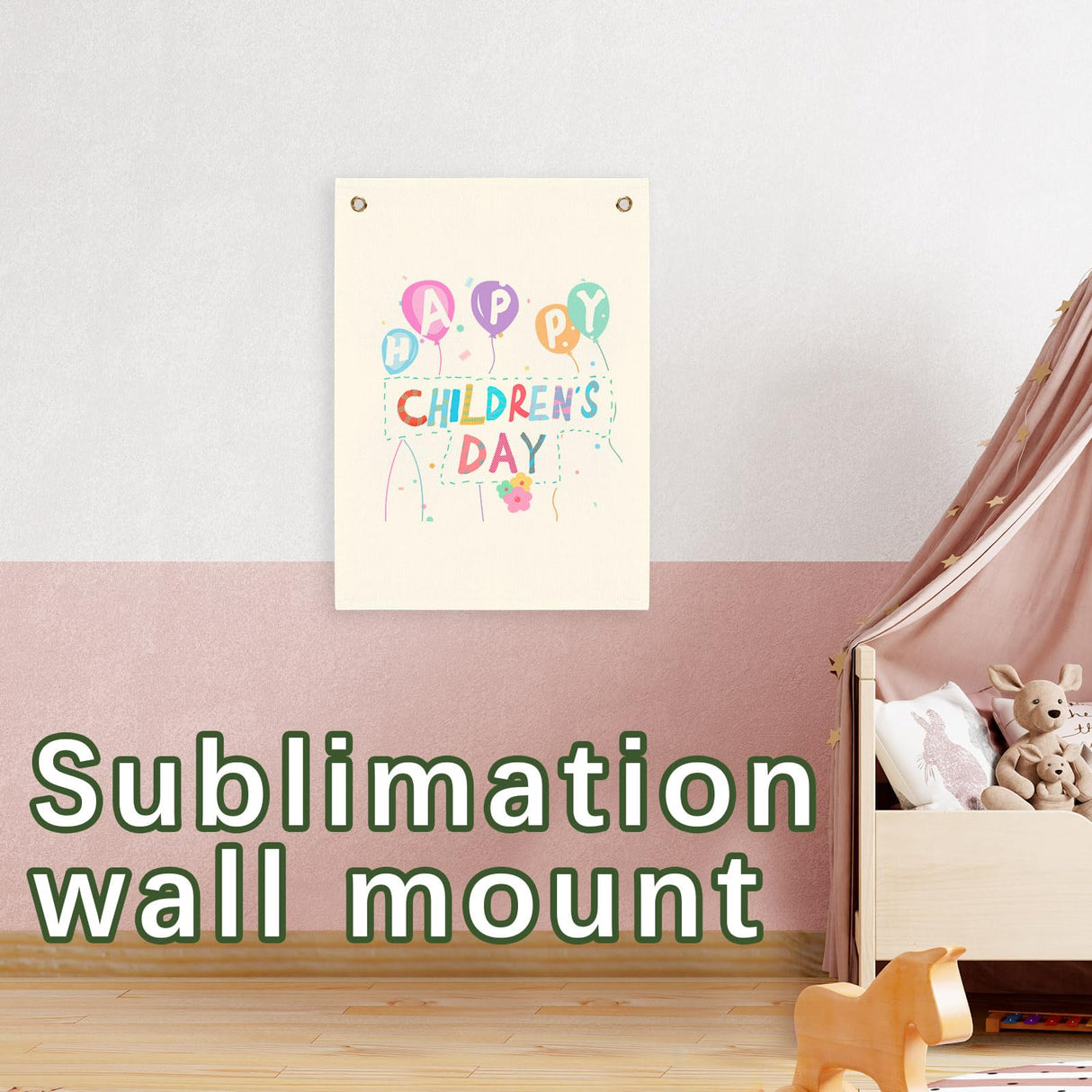 4 pcs sublimation blank canvas banner hanging flag banner for nursery wall decor for kids room decor for boys and girls,canvas banner wall hanging sublimation banner blank GEKIXUTP