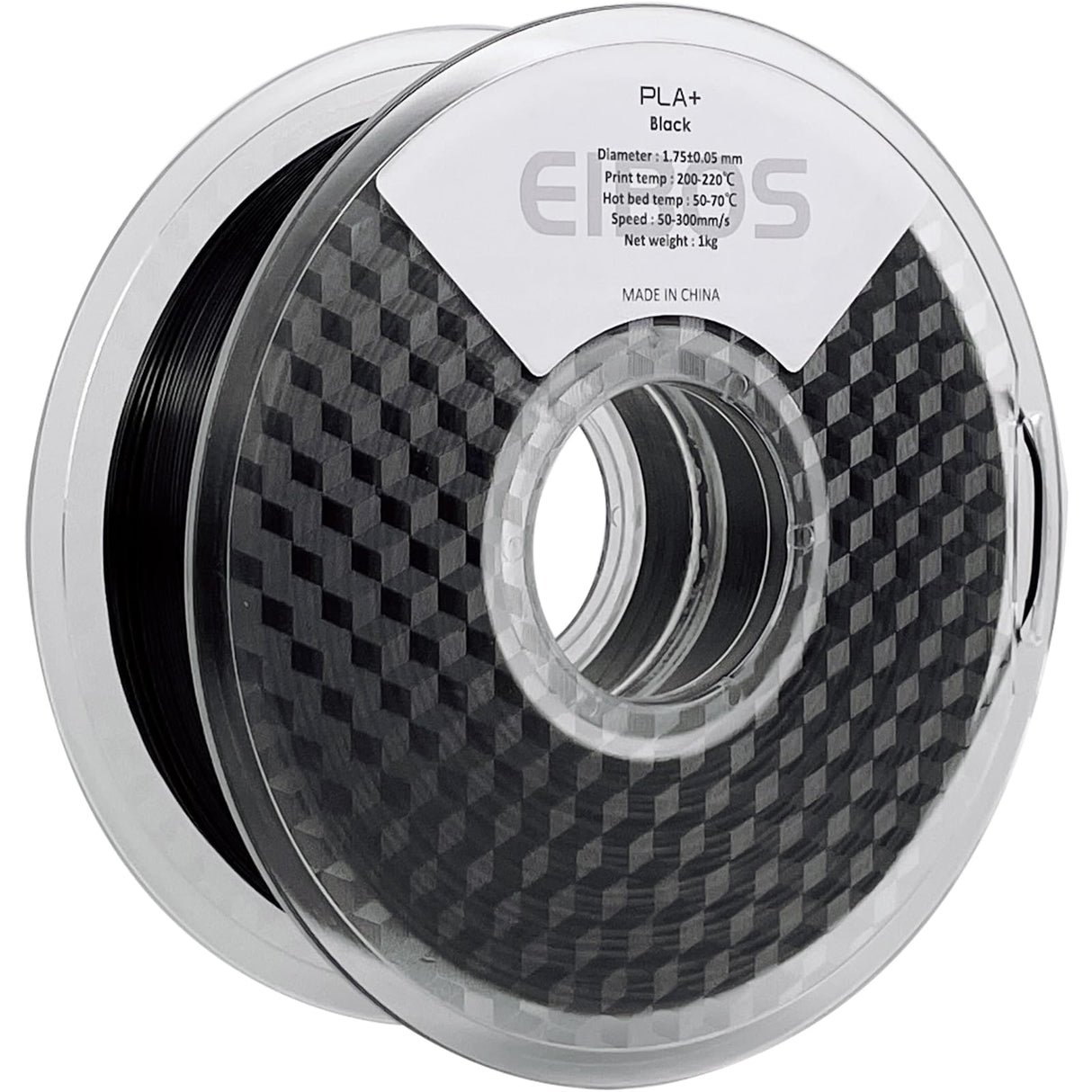 EIBOS PLA+ Filament 1.75mm 1KG Spool (2.2lbs) Spools, Neatly Wound 3D Printer Filament PLA Plus,Compatible with Most FDM 3D Printers, Black EIBOS
