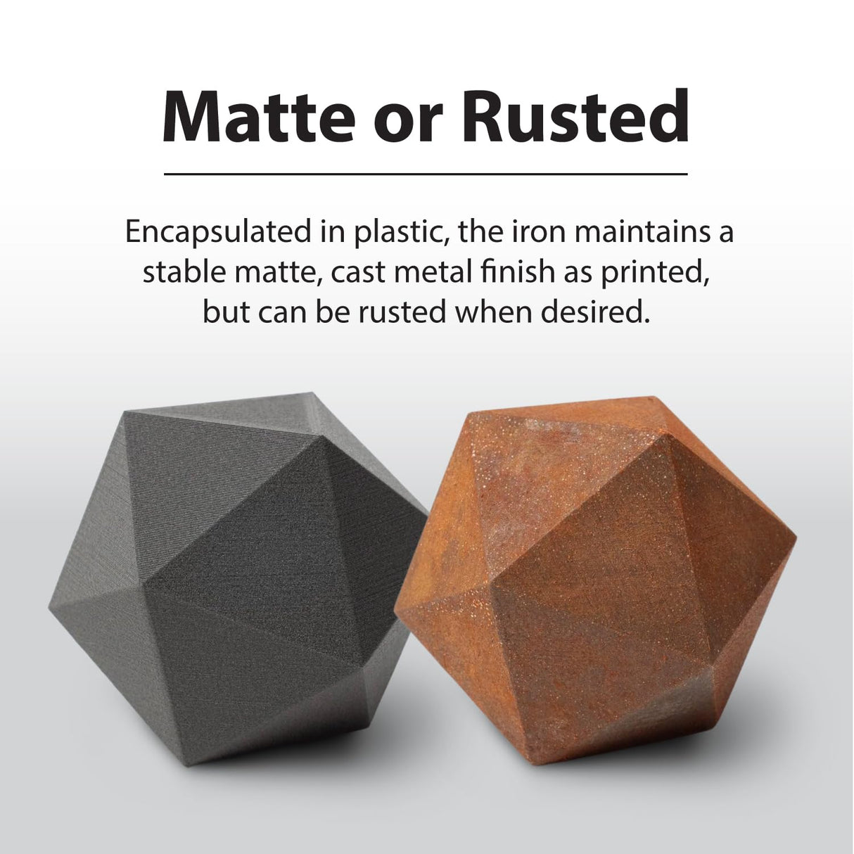 Protopasta Ferromagnetic Iron PLA 3D Printer Filament | ProtoPlant Metal-Filled PLA Plastic Printer Filament with 45% Iron | Patina Friendly Metal Composite Filament | 500g Metallic Spool Proto-Pasta