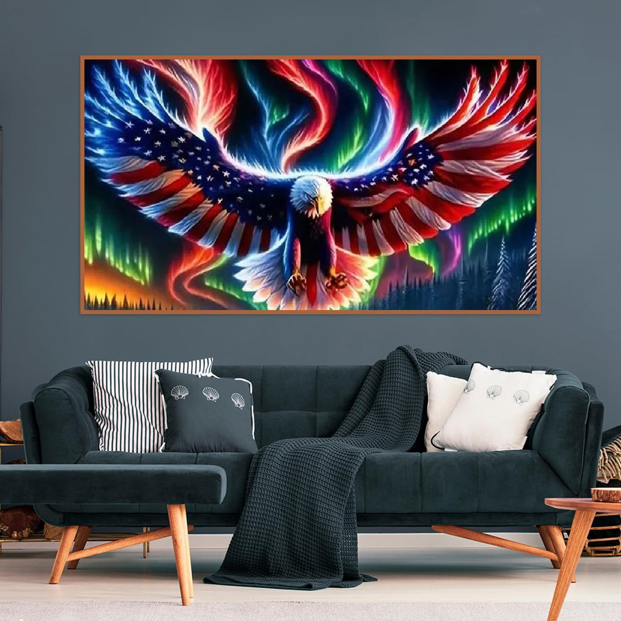 BOHADIY 5D Eagle Diamond Painting for Adults - Large Size Amercia Eagle Diamond Painting Kits, DIY Full Drill Diamond Art Kits for Adults, Gem Painting Kit Animal for Home Wall Decor 27.5 X 15.7 Inch BOHADIY