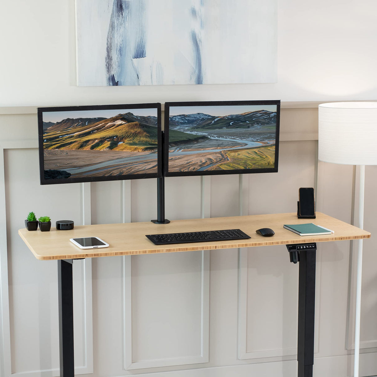 VIVO Bamboo 60 x 24 inch Universal Solid One-Piece Table Top for Standard and Sit to Stand Height Adjustable Home and Office Desk Frames, DESK-TOP60O VIVO