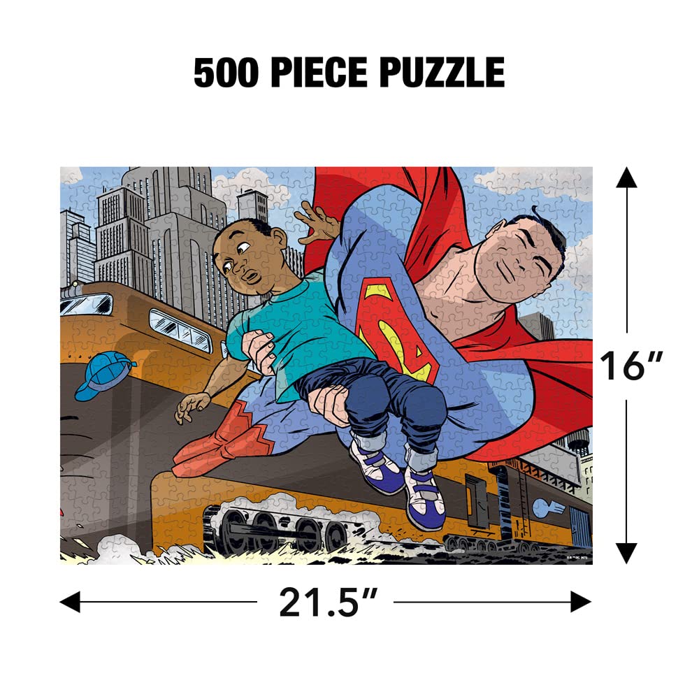 Superman Saves He Day 500 Piece Jigsaw Puzzle for Adults, 16" L X 21.5" W GRAPHICS & MORE