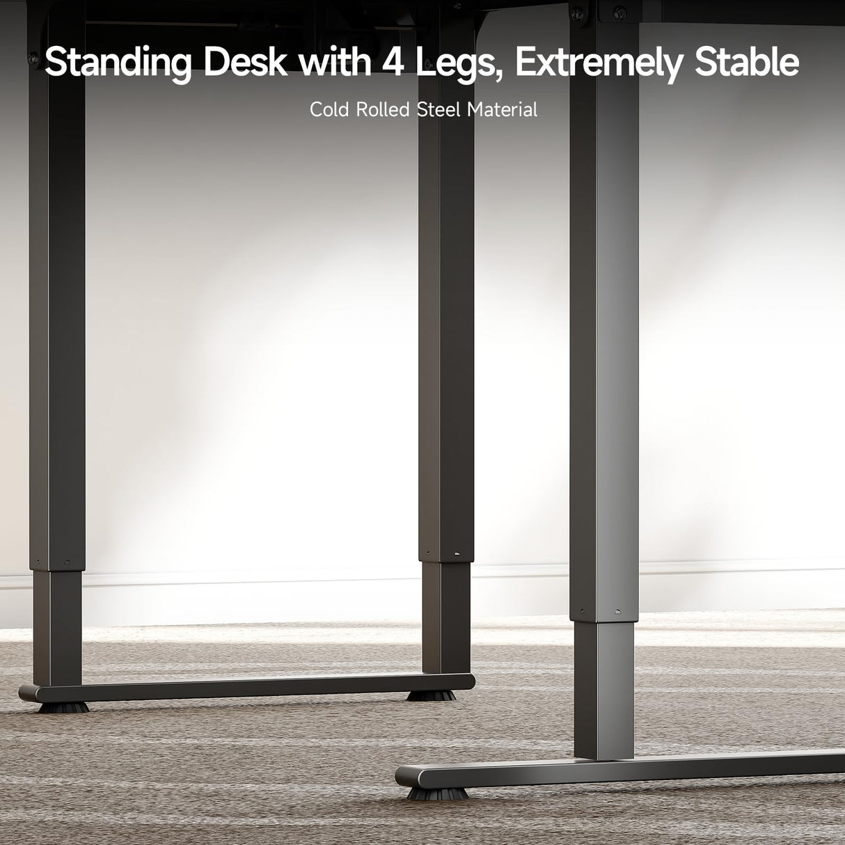 ONBRILL Standing Desk, 63x43 Inches L Shaped Desk with 4 Legs, Dual Motor and Memory Controller, Electric Stand Up Desk Adjustable Height from 28-46 Inches for Computer Workstation Black ONBRILL