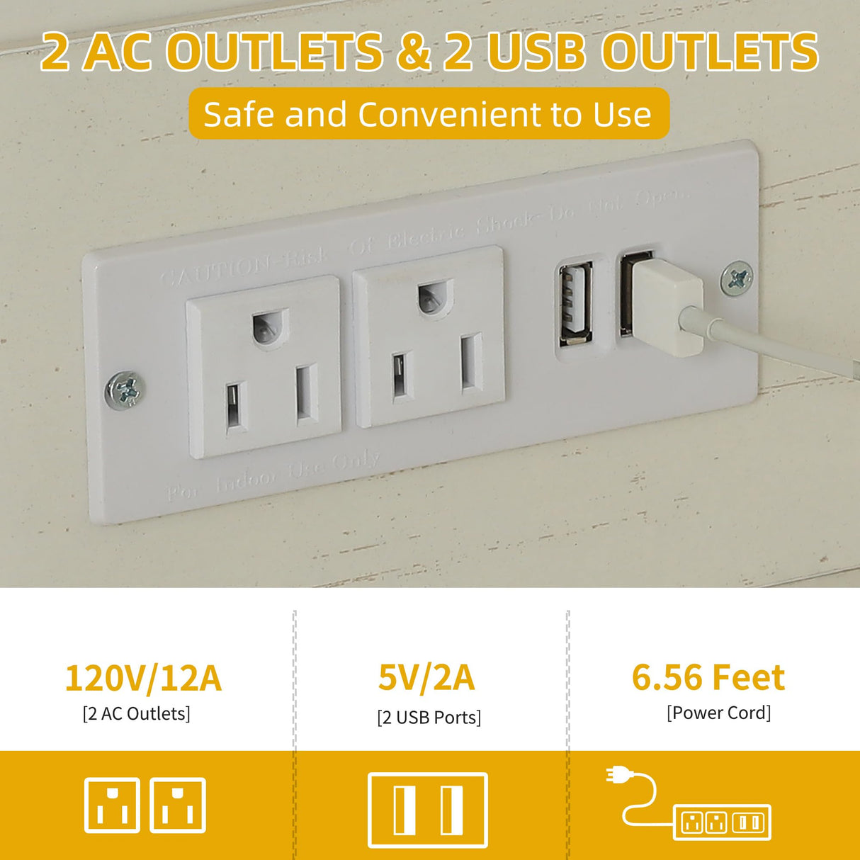 DWVO Kitchen Pantry Cabinet with Drawer, 67" Farmhouse Baker Rack with Power Outlets, Buffet Sideboard w/Microwave Stand, Cupboard Hutch Storage Cabinet for Kitchen, Living Room, Dining Room (White) DWVO