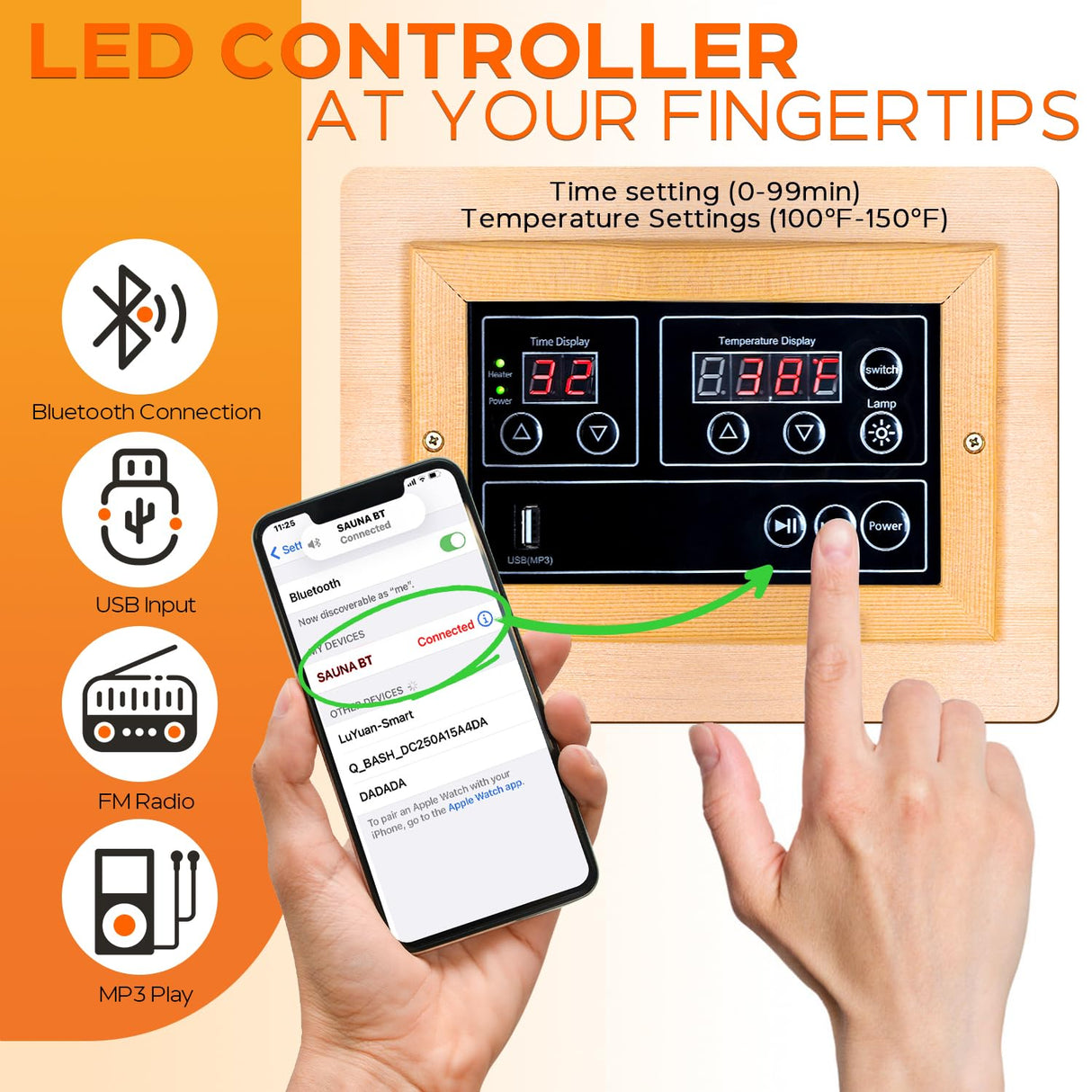 ReeQuo Far Infrared Sauna, Canadian Hemlock Wood Sauna Spa Room for Indoor,850W 110V Low EMF Saunas with Control Panel and Integrated Speakers, Mini Home Sauna Room for One Person (Wood) ReeQuo
