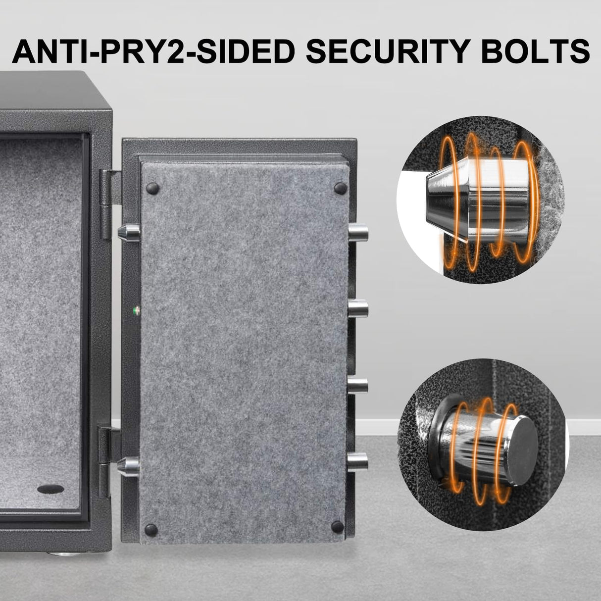 ISLANDSAFE 1200°F 40 Minutes Fireproof and Waterproof Safe Box, Digital Fire Proof Safe with 3 Spoke Detachable Handle, Personal safe for Home Office Money Gun (3.5 Cubic Feet Grey) ISLANDSAFE