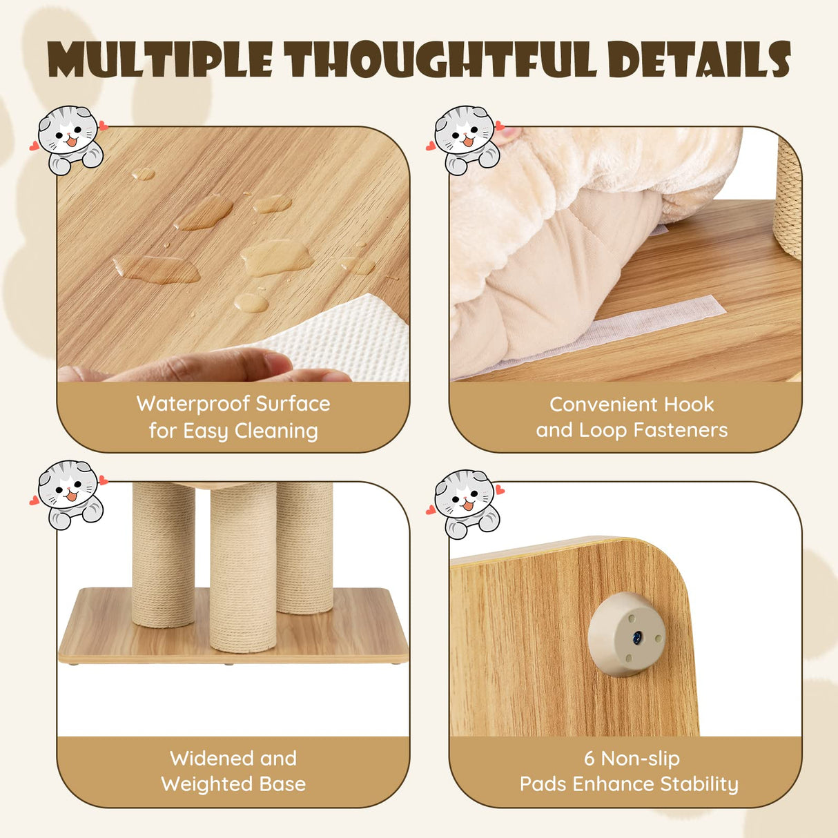 Tangkula Large Cat Tree Tower, Multi-Level Tall Cat Tree with Sisal Posts, Hammocks, Hanging Basket, and Cat Condo, Washable Cushions, Modern Cat Tree for Indoor Cats Large Adult Tangkula