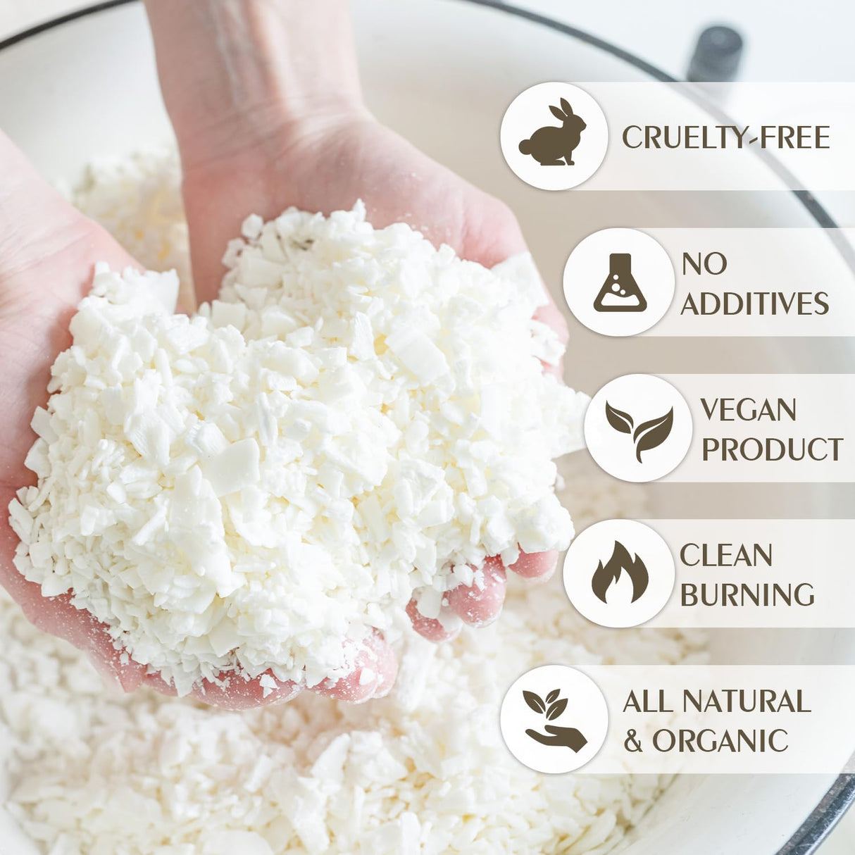 Soy Wax Flakes, Waxcanpy Natural Candle Wax, Organic Soy Wax for Candle Making from Farm, No Additives, Harmless and Pure (5lb) Waxcanpy